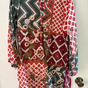 Colorful Patchwork Long Sleeve tunic